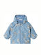 Kids Casual Long Jacket with Hood Light Blue