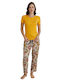 Set Pijamale pentru Femei Mustard