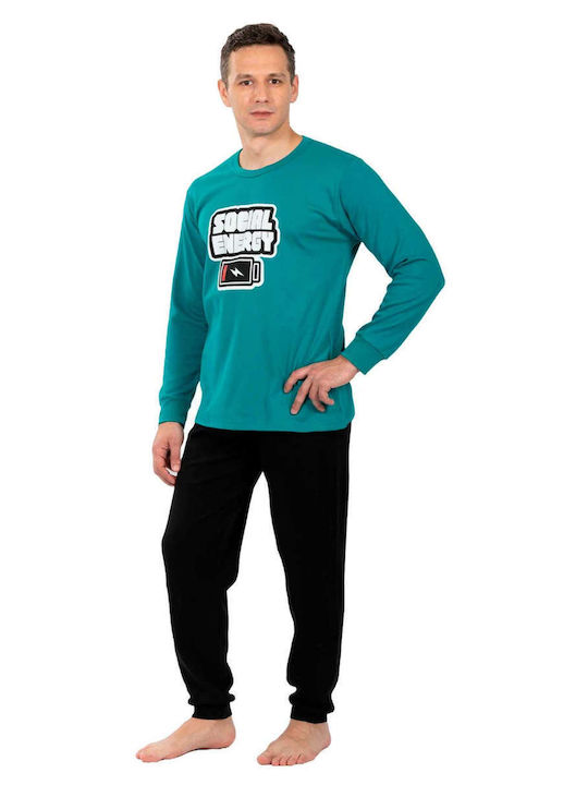 Nina Club Men's Winter Pajamas Set Petrol Blue