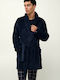 Vamp Χειμερινή Ανδρική Ρόμπα Fleece Blue