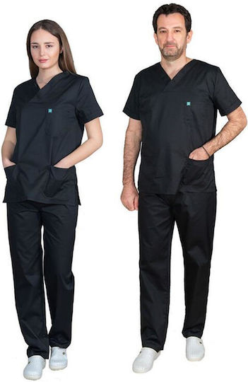 Alezi Unisex Hose & Bluse Set Schwarz