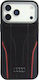 Audi Case R8 Genuine Leather Magsafe iPhone 17 Pro Max Black-Red Au-tpupcmip17pm-r8/d3-rd