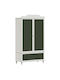 Zwei Türen Schrank mit 1 Schublade Weiß 90x45x165cm