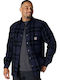 Long Sleeve Flannel Overshirt in Wide Line Blue