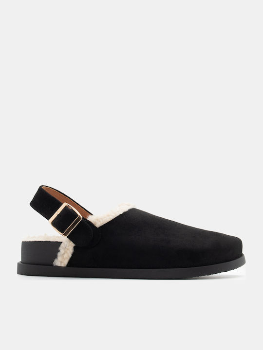 Luigi Winter Women's Slippers with Fur Black