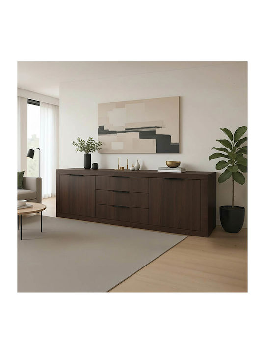 Μπουφές Doha από Ξύλο με Συρτάρια Wenge Απόχρωση 210x45x80.5cm