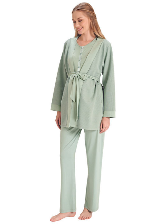 Feyza Robe de maternitate și alăptare Bay Leaf Mint