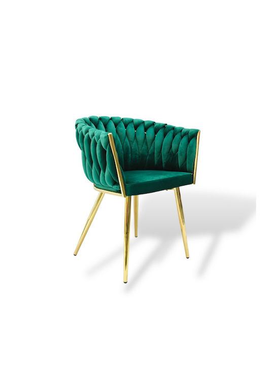 Scaun de Masă Catifea Verde 50x62x83cm