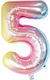Balon Folie Număr 5 Multicolor 40buc