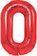 Luftballon Folie Jumbo Zahl 0 Rot 100cm