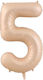 Luftballon Folie Jumbo Zahl 5 Transparent 100cm