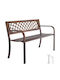 Vevor Outdoor-Sitzbank Gartenbank 116 Cm Metallrahmen PVC Mesh Rückenlehne Veranda
