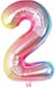 Balon Folie Număr 2 Multicolor 40buc