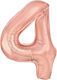 Luftballon Folie Jumbo Zahl 4 Rose Gold 100cm