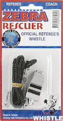 Zebra Simple Metal Whistle with Cord