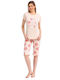 Roly Poly Sommer Damen Pyjama-Set Salmon