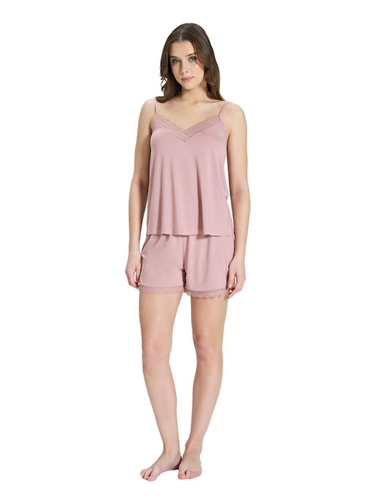 Pijadore Sommer Damen Pyjama-Set Pink