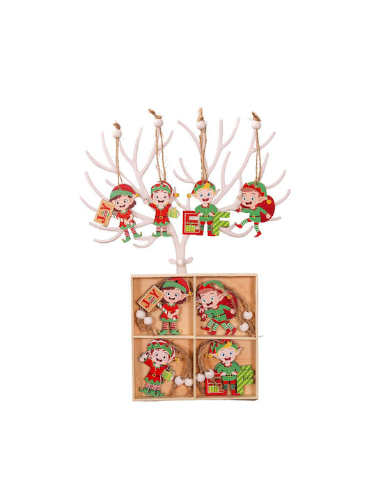 Hängendes Ornament Goblin Hölzern Mehrfarbig Set 12Stück