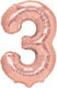 Luftballon Folie Jumbo Zahl 3 Rose Gold 100cm