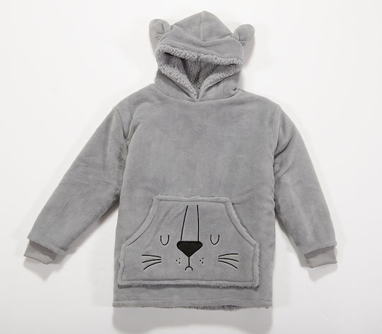 Leeping Lion Nef-nef Kinder Strandponcho Grau 4-6 Jahre
