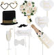 Set 10 Party Accessories Flippy Photo Corner Props Bride Groom Design Wedding Theme Multicolor