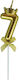 Kuchenkerze Nummer 7 Kronen-Design Gold Flippy Party