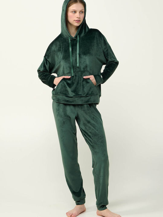 Vamp Winter Damen Pyjama-Set Green Teal