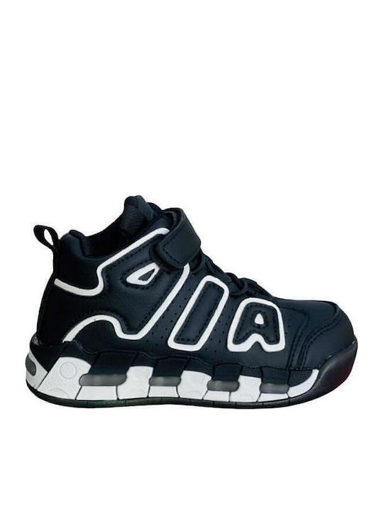 Kids Sneakers High with Scratch & Lights Black