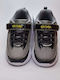 Kids Sneakers with Hoop & Loop Closure and Lights Gray