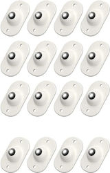 Set 16 Roți Universale Autocolante Flippy Mobilier Rotativ 360 De Grade Ușor De Instalată Abs 4.5x2.8x1.4 Cm Albe