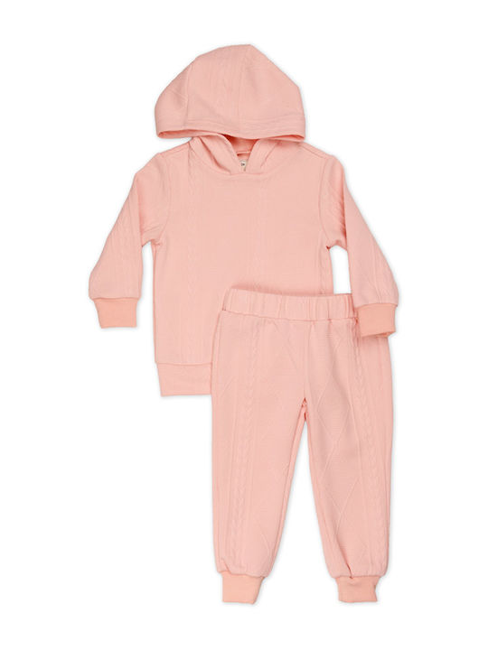 Kids Sweatpants Set Pink 2pcs