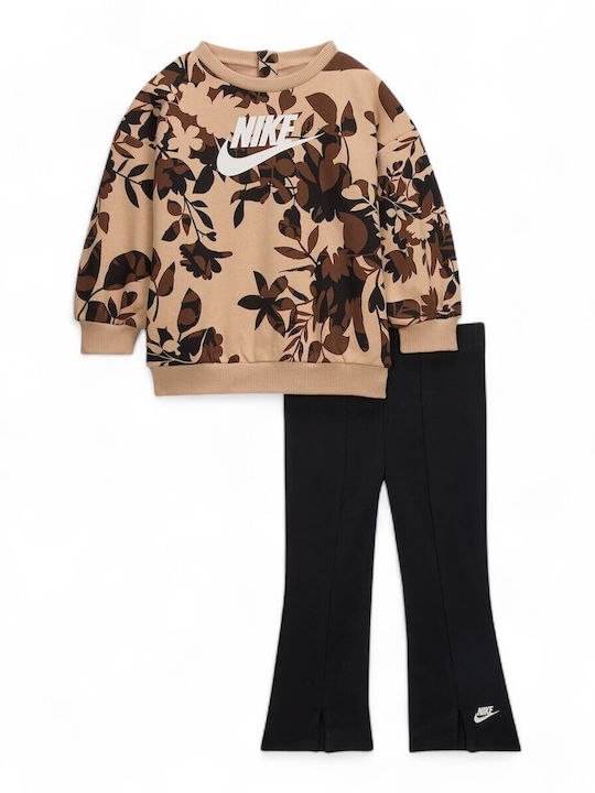 Nike Kinder-Set mit Leggings Winter 2Stück Schwarz Floral Camo