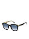 Carrera Unisex Sunglasses with Black Horn-Rimmed Frame and Grey Gradient Lens