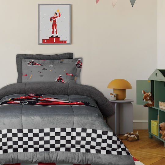Das Home Детско завиване Единично с Холофайбърно пълнеж Racing Fun Grey 160x220cm Das Home Детско завиване Единично с Холофайбърно пълнеж Racing Fun Grey 160x220cm
