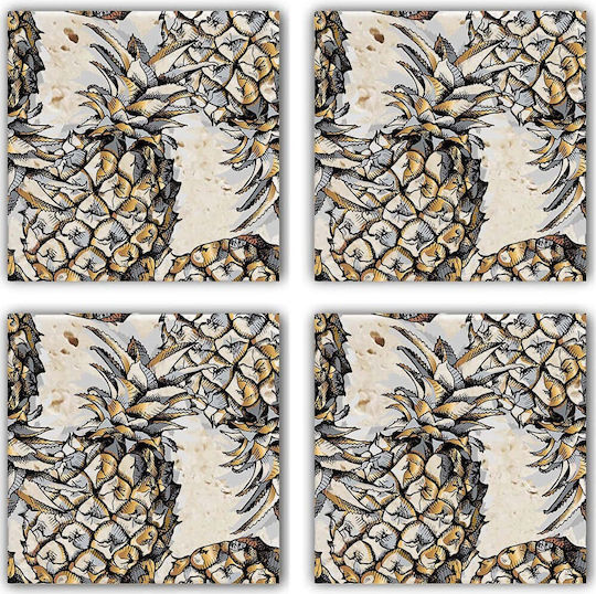 Hermia Untersetzer Stein Mehrfarbig 10x10cm 4Stück