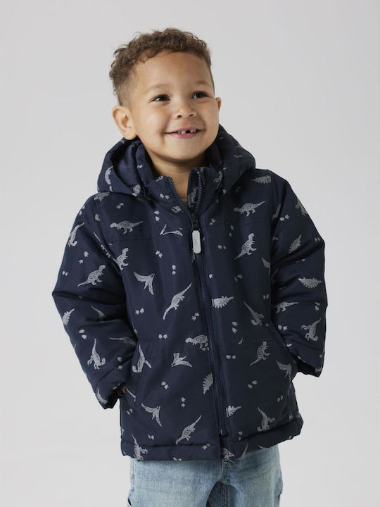 Kids' Casual Jacket with Lining & Hood Dark Sapphire