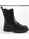Leder Stiefeletten Damen Schwarz