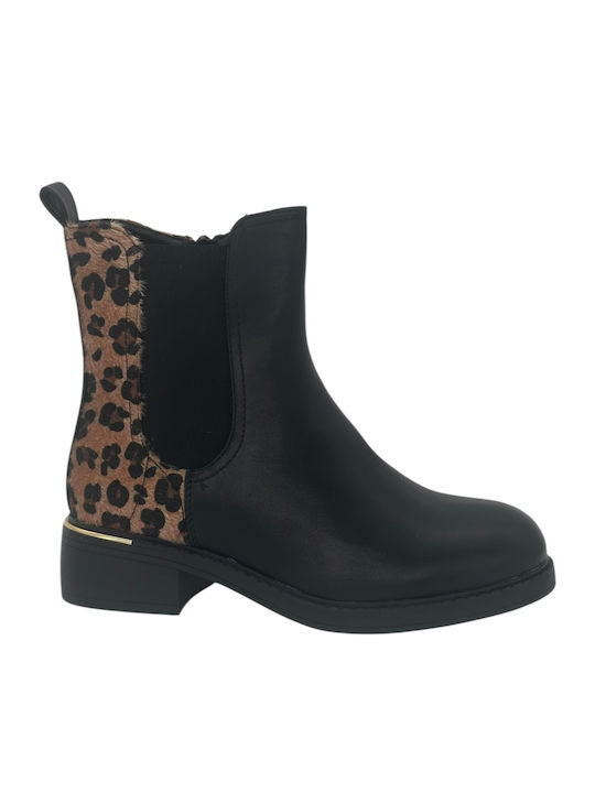 Mira & Max Women's Ankle Boots Black/Leopard