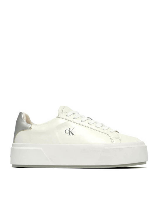 Calvin Klein Flatforms Sneakers Λευκά