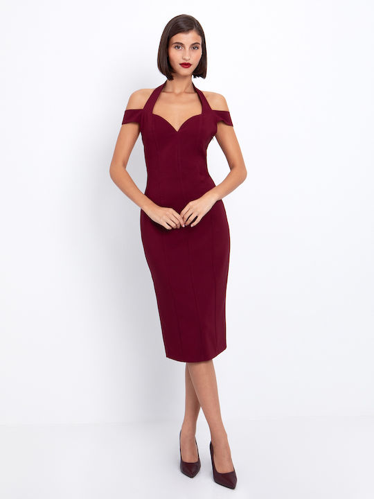 Toi&Moi Midi Abendkleid Burgundisch