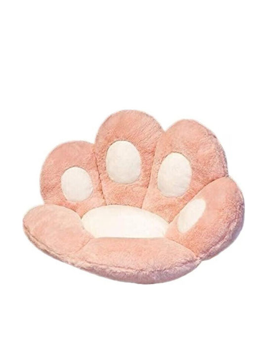 Decorative Pillow Flippy Cat Paw Pattern Plush Chair Sofa Floor 80 X 70 Cm Pink