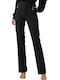 Damen Chino Hose in Bootcut Passform Schwarz