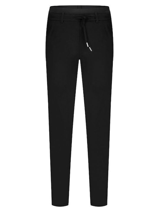 Red Button Women's Fabric Trousers Black