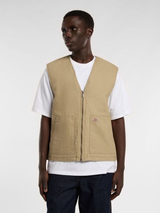 Dickies Canvas Sleeveless Jacket Puffer Beige, ...