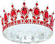 Diadem Flippy Alloy Crystals Accesoriu De Păr Petrecere De Ziua De Naștere Nuntă 15.5 X 5.3 Cm Roșu