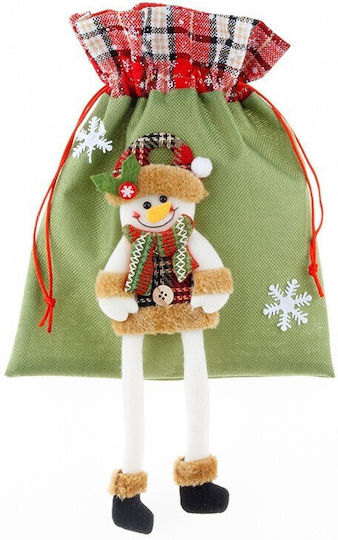 Weihnachtlich Tasche für Geschenke Grün 30x25cm.