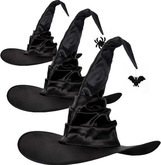 Carnival Hat Black for Halloween 3pcs