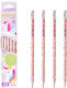 Set 10 Black Pencils Flippy 2b School Students Eraser Pink Unicorn Design