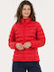 Damen Puffer Jacke für Winter True Red