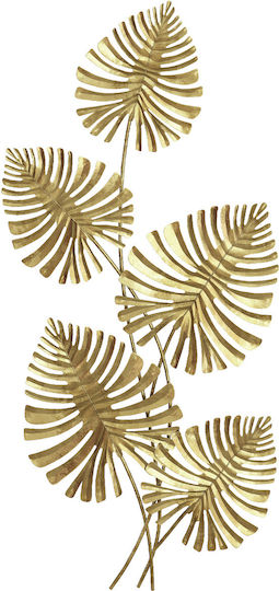 Homcom Metallic Gold Wall Decor 5 Monstera Leaves Including Mounting Accessories 83x2.5x39 cm 83c-161v00gd